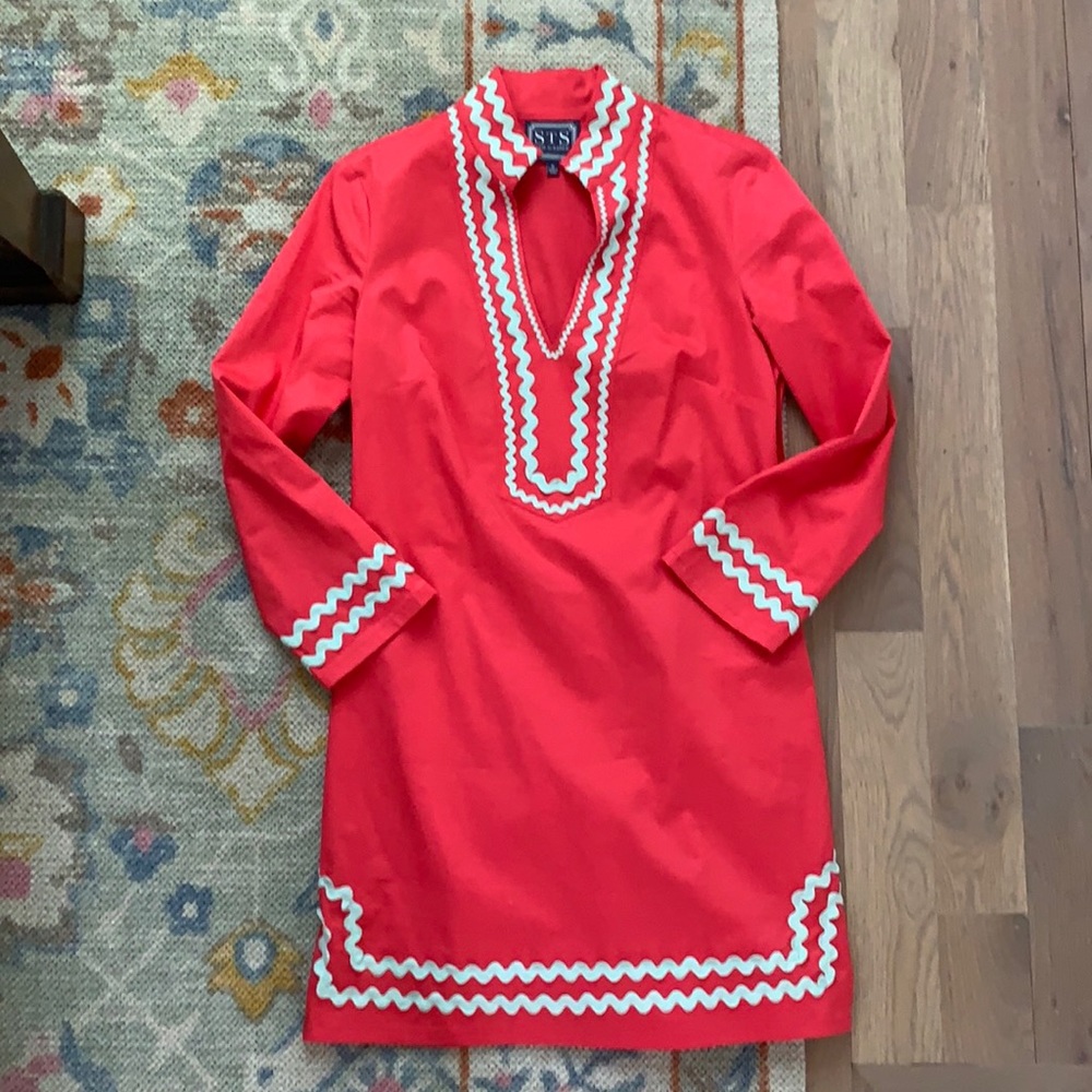 SZ S Sail to Sable Rickrack tunic dress